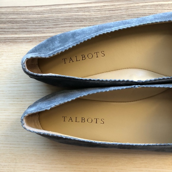 Talbots Gray Francesca Suede Pointed Toe Flats - Picture 3 of 6